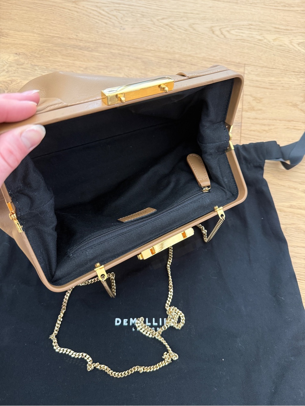 Demellier Florence Clutch in Deep Toffee - Picture 5 of 10